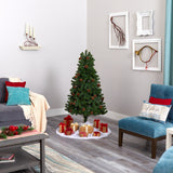 5' Rocky Mountain Spruce Artificial Christmas Tree with Pinecones and 100 Clear LED Lights-Christmas Tree-Parc Decor