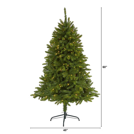 5’ Sierra Spruce “Natural Look” Artificial Christmas Tree with 200 Clear LED Lights-Christmas Tree-Parc Decor