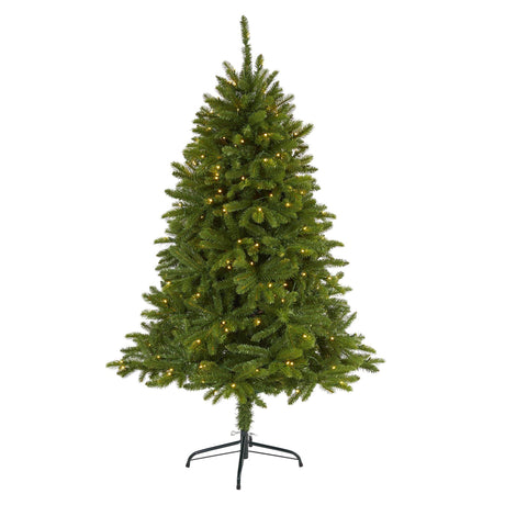 5’ Sierra Spruce “Natural Look” Artificial Christmas Tree with 200 Clear LED Lights-Christmas Tree-Parc Decor