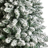 5’ Slim Flocked Montreal Fir Christmas Tree with 150 Warm White LED Lights and 491 Bendable Branches-Christmas Tree-Parc Decor
