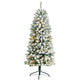 5’ Slim Flocked Montreal Fir Christmas Tree with 150 Warm White LED Lights and 491 Bendable Branches-Christmas Tree-Parc Decor