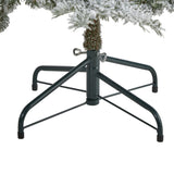 5’ Slim Flocked Nova Scotia Spruce Artificial Christmas Tree with 150 Warm White LED Lights and 433 Bendable Branches-Christmas Tree-Parc Decor