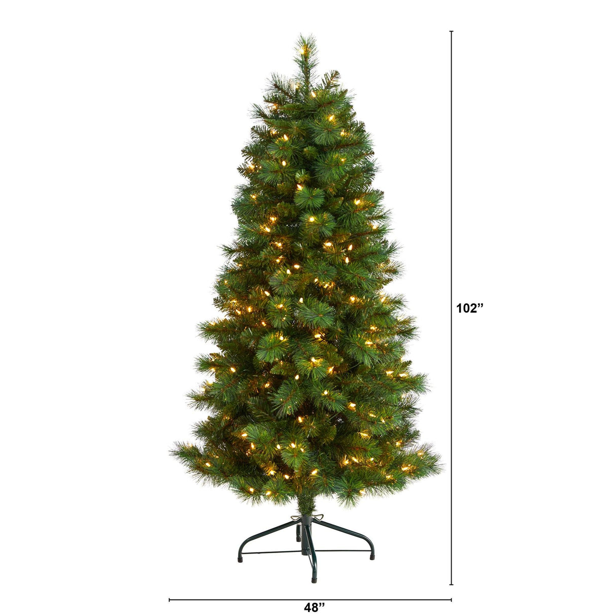 5’ Slim West Virginia Mountain Pine Christmas Tree with 200 Clear Lights and 467 Bendable Branches-Christmas Tree-Parc Decor