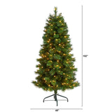 5’ Slim West Virginia Mountain Pine Christmas Tree with 200 Clear Lights and 467 Bendable Branches-Christmas Tree-Parc Decor