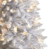 5’ Slim White Artificial Christmas Tree with 150 Warm White LED Lights and 491 Bendable Branches-Christmas Tree-Parc Decor