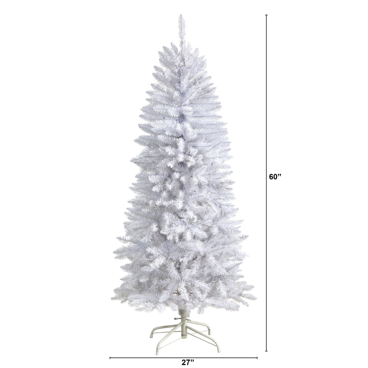 5’ Slim White Artificial Christmas Tree with 491 Bendable Branches-Christmas Tree-Parc Decor