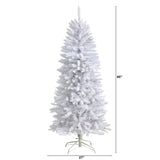 5’ Slim White Artificial Christmas Tree with 491 Bendable Branches-Christmas Tree-Parc Decor