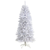 5’ Slim White Artificial Christmas Tree with 491 Bendable Branches-Christmas Tree-Parc Decor