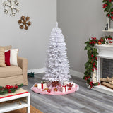 5’ Slim White Artificial Christmas Tree with 491 Bendable Branches-Christmas Tree-Parc Decor