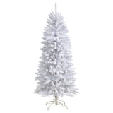 5’ Slim White Artificial Christmas Tree with 491 Bendable Branches-Christmas Tree-Parc Decor