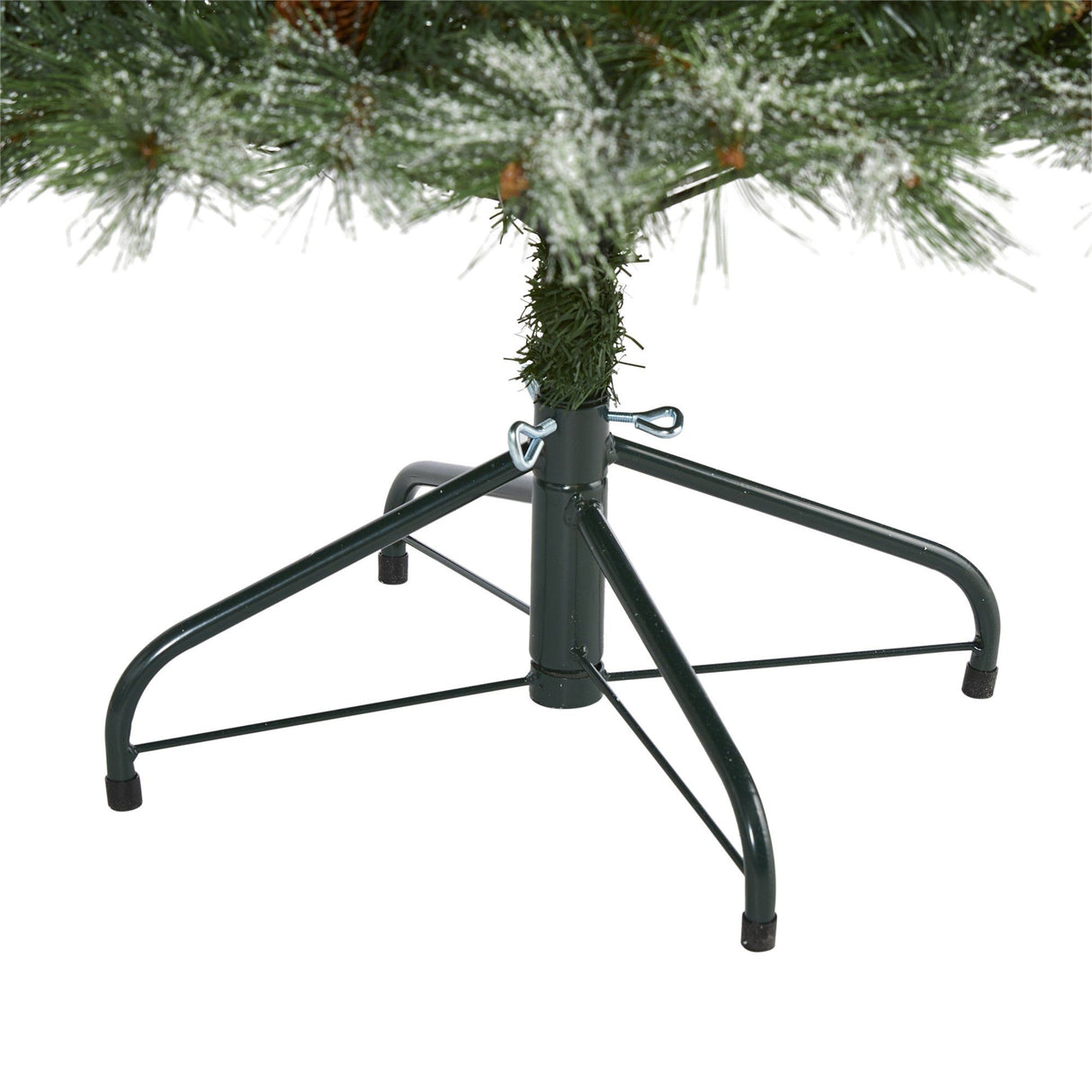 5’ Snowed French Alps Mountain Pine Artificial Christmas Tree with 387 Bendable Branches and Pine Cones-Christmas Tree-Parc Decor