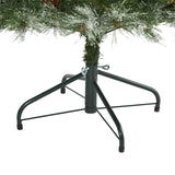 5’ Snowed French Alps Mountain Pine Artificial Christmas Tree with 387 Bendable Branches and Pine Cones-Christmas Tree-Parc Decor