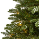 5’ Snowed Grand Teton Artificial Christmas Tree with 150 Clear Lights and 462 Bendable Branches-Christmas Tree-Parc Decor