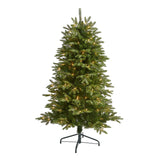 5’ Snowed Grand Teton Artificial Christmas Tree with 150 Clear Lights and 462 Bendable Branches-Christmas Tree-Parc Decor