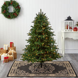 5’ South Carolina Spruce Artificial Christmas Tree with 300 White Warm Lights and 1370 Branches-Christmas Tree-Parc Decor