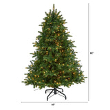 5’ South Carolina Spruce Artificial Christmas Tree with 300 White Warm Lights and 1370 Branches-Christmas Tree-Parc Decor