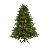 5’ South Carolina Spruce Artificial Christmas Tree with 300 White Warm Lights and 1370 Branches-Christmas Tree-Parc Decor