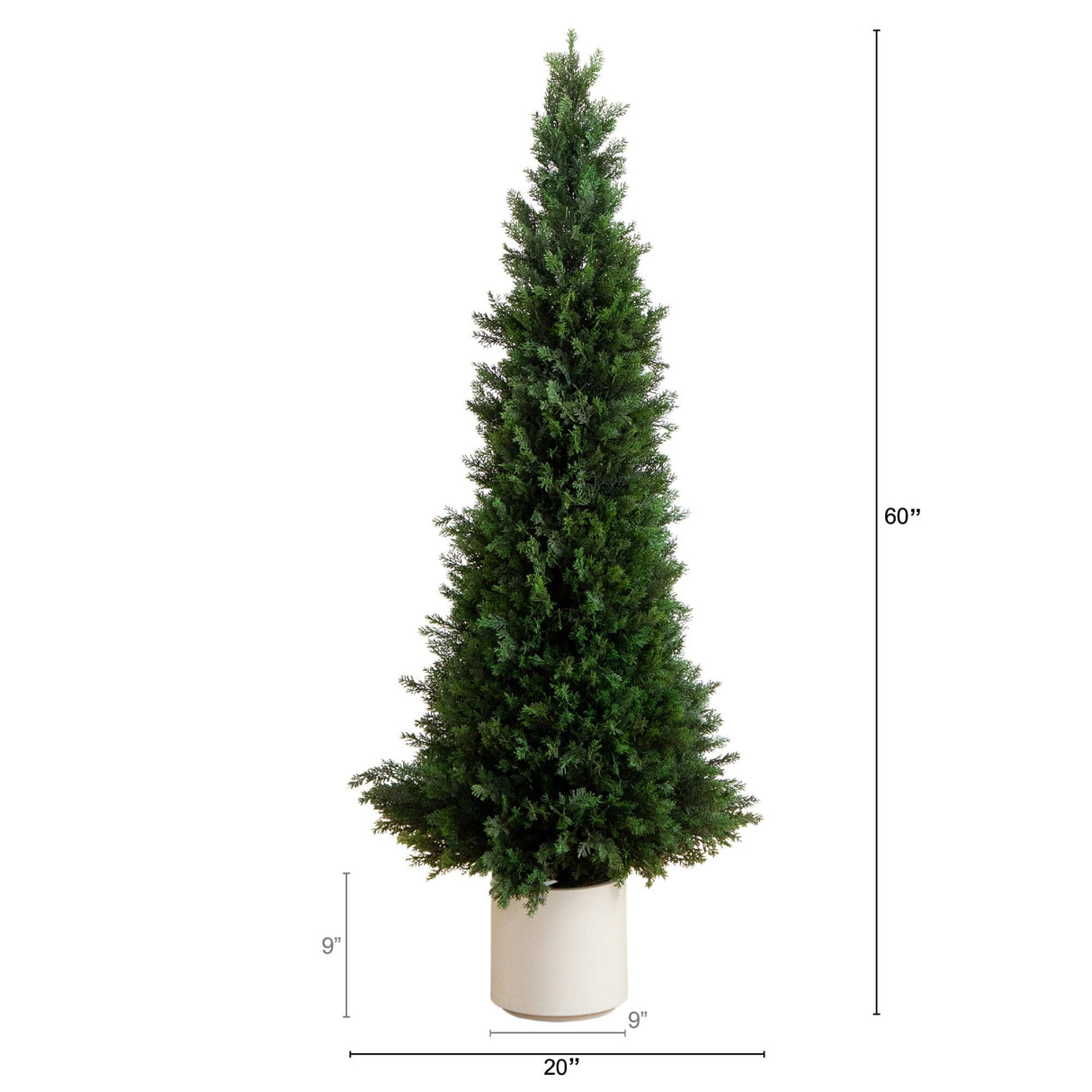 5’ UV Resistant Artificial Cedar Tree in Decorative White Planter (Indoor/Outdoor)-Tree-Parc Decor