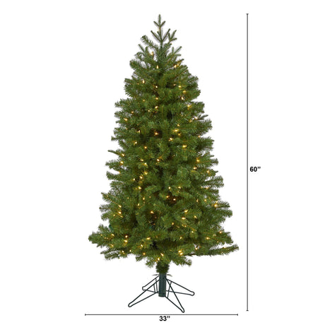 5' Vancouver Spruce Artificial Christmas Tree with 200 Warm White Lights and 461 Bendable Branches-Christmas Tree-Parc Decor