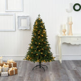 5' Vermont Fir Artificial Christmas Tree with 150 Clear LED Lights-Christmas Tree-Parc Decor