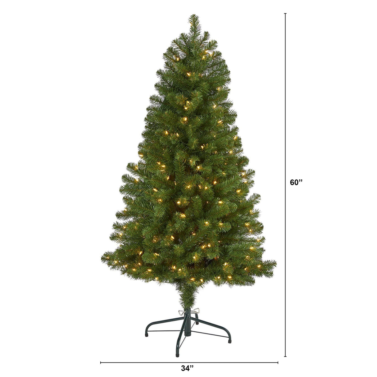 5’ Virginia Fir Artificial Christmas Tree with 200 Clear Lights and 379 Bendable Branches-Christmas Tree-Parc Decor