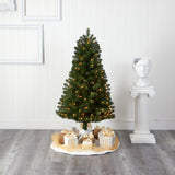 5’ Virginia Fir Artificial Christmas Tree with 200 Clear Lights and 379 Bendable Branches-Christmas Tree-Parc Decor