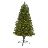 5’ Virginia Fir Artificial Christmas Tree with 200 Clear Lights and 379 Bendable Branches-Christmas Tree-Parc Decor