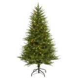 5’ Wisconsin Fir Artificial Christmas Tree with 250 Warm White LED Lights and 578 Bendable Branches-Christmas Tree-Parc Decor