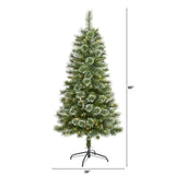 5’ Wisconsin Slim Snow Tip Pine Artificial Christmas Tree with 150 Clear LED Lights-Christmas Tree-Parc Decor