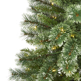 5’ Wisconsin Slim Snow Tip Pine Artificial Christmas Tree with 150 Clear LED Lights-Christmas Tree-Parc Decor