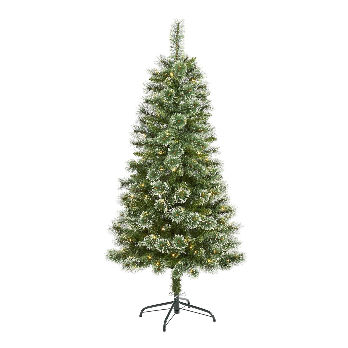 5’ Wisconsin Slim Snow Tip Pine Artificial Christmas Tree with 150 Clear LED Lights-Christmas Tree-Parc Decor