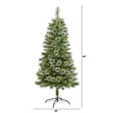 5’ Wisconsin Slim Snow Tip Pine Artificial Christmas Tree with 298 Bendable Branches-Christmas Tree-Parc Decor