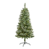 5’ Wisconsin Slim Snow Tip Pine Artificial Christmas Tree with 298 Bendable Branches-Christmas Tree-Parc Decor