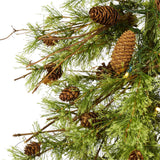 5' Wyoming Alpine Artificial Christmas Tree with 100 Clear (multifunction) LED Lights and Pine Cones on Natural Trunk-Christmas Tree-Parc Decor