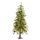 5' Wyoming Alpine Artificial Christmas Tree with 100 Clear (multifunction) LED Lights and Pine Cones on Natural Trunk-Christmas Tree-Parc Decor