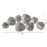 5’ x 2’ Floating Metal Floral Wall Art Decor-Parc Decor