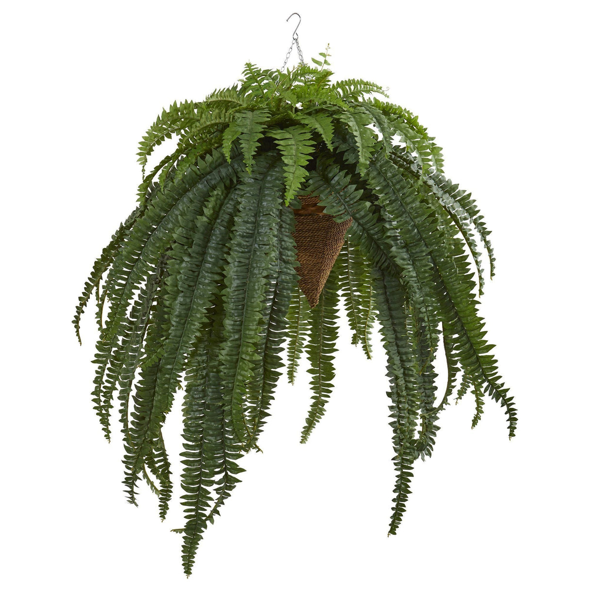 50” Giant Boston Fern Artificial Plant in Hanging Cone-Parc Decor