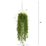 50” Mini Bamboo Artificial Plant in Hanging Metal Bucket-Parc Decor