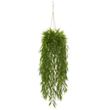 50” Mini Bamboo Artificial Plant in Hanging Metal Bucket-Parc Decor