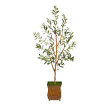 50” Olive Artificial Tree in Metal Planter-Parc Decor
