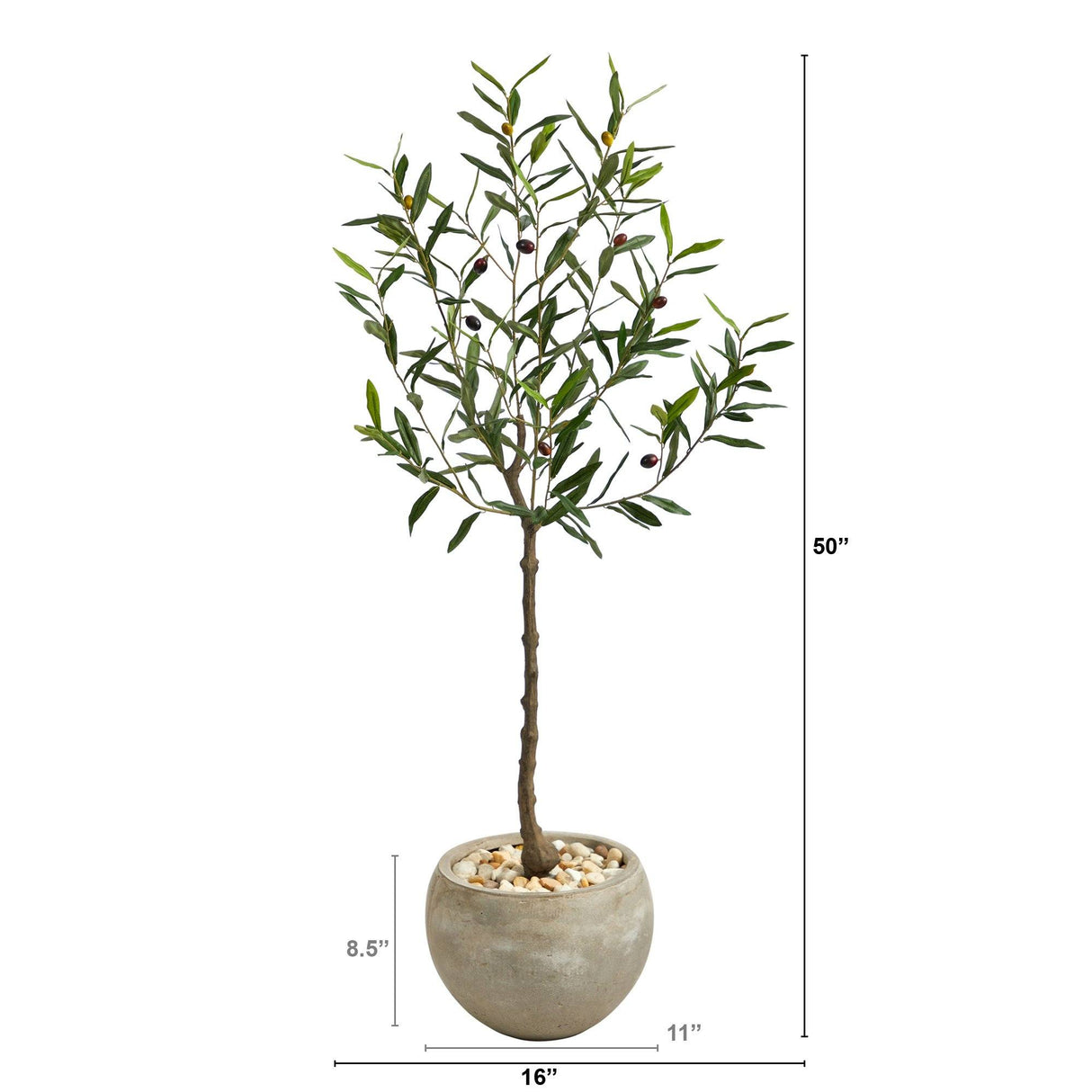 50” Olive Artificial Tree in Sand Colored Planter-Parc Decor