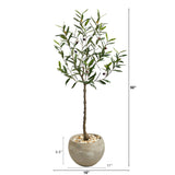 50” Olive Artificial Tree in Sand Colored Planter-Parc Decor