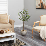 50” Olive Artificial Tree in Sand Colored Planter-Parc Decor