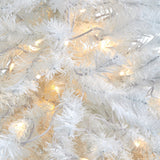 50” White Artificial Christmas Tree with 100 Clear LED Lights in Black Metal Planter-Christmas Tree-Parc Decor