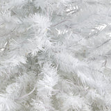 50” White Artificial Christmas Tree with 100 Clear LED Lights in Black Metal Planter-Christmas Tree-Parc Decor