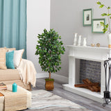 51” Ficus Artificial Tree in Metal Planter-Parc Decor
