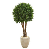 52” Boxwood Artificial Topiary Tree in Planter (Indoor/Outdoor)-Parc Decor
