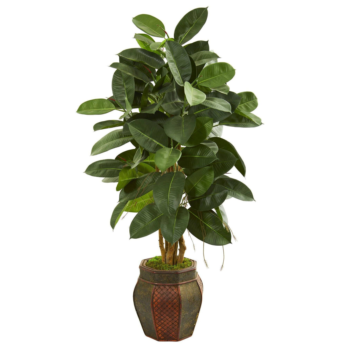52” Rubber Leaf Artificial Tree in Decorative Planter-Parc Decor