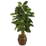 52” Rubber Leaf Artificial Tree in Decorative Planter-Parc Decor