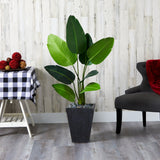 52” Travelers Palm Artificial Tree in Slate Planter-Parc Decor